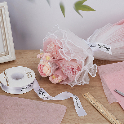 Вязаный крючком полиэстеровый цветок AJEW-BC0007-57-1