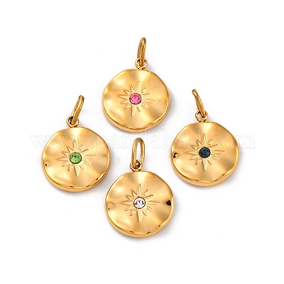 Подвески из нержавеющей стали 304 со стразами STAS-M110-21G-1