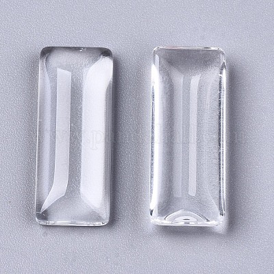 Прозрачные стеклянные кабошоны прямоугольник GGLA-R025-25x10-1