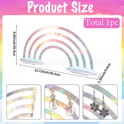 Акриловая подставка для сережек в виде радужных облаков EDIS-WH20012-001-1
