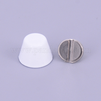 合金キャビネットと引き出しノブ  アクセサリー箱のノブ  ホワイト  9.5x6.5mm&nbsp;PALLOY-WH0071-06K-1