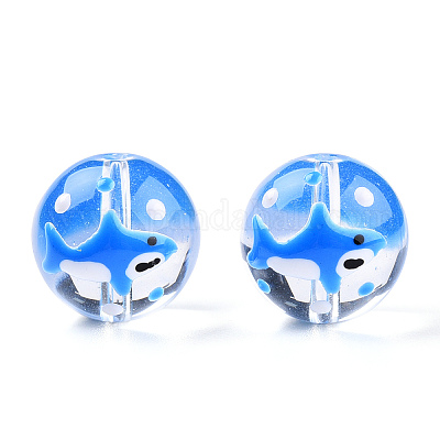 Прозрачное стекло с эмалевыми бусинами LAMP-T011-18A-1