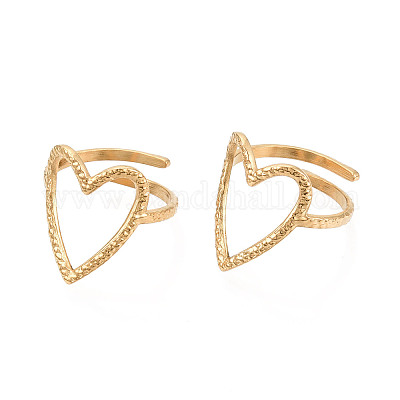 Кольцо-манжета в форме сердца из нержавеющей стали 304 с ионным покрытием (IP) RJEW-N038-123LG-1