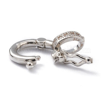 Застежки-твистеры из латуни с микропейвом и прозрачным фианитом ZIRC-A014-07P-1