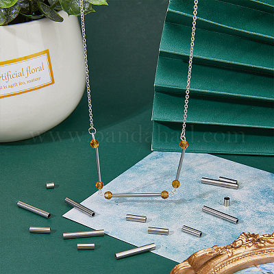 100 шт. 5-х видов трубчатых бусин из нержавеющей стали 304 STAS-DC0015-56-1