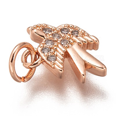 Латунные микропаве прозрачные кубические циркониевые подвески ZIRC-C020-48RG-1