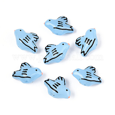 Эмалевые бусины ручной работы в технике лэмпворк LAMP-T023-22D-1