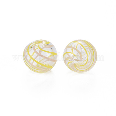 Прозрачные бусины из дутого стекла ручной работы GLAA-T012-35A-02-1