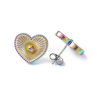 Серьги-гвоздики из нержавеющей стали 304 с ионным покрытием (IP) для женщин EJEW-I285-19MC-1