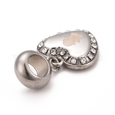 304 нержавеющая сталь хрустальные европейские подвески-шармы STAS-F278-05P-1