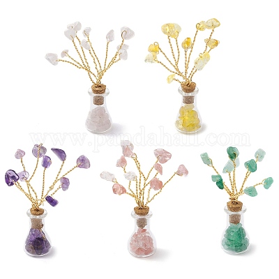 Натуральные смешанные драгоценные камни крошка дерево жизни украшения AJEW-JD00013-1