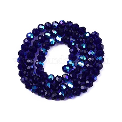 Стеклянные бусины с гальваническим покрытием  EGLA-A044-T6mm-L06-1