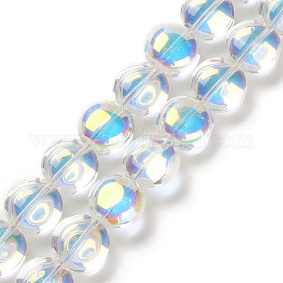 Прозрачные гальванические стеклянные бусины EGLA-P049-01A-AB02-1