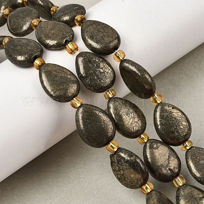 Природного пирита бисер нитей&nbsp;G-Z131-B01-01-1