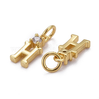 Латунные микропаве прозрачные подвески с фианитом ZIRC-Z011-35H-1