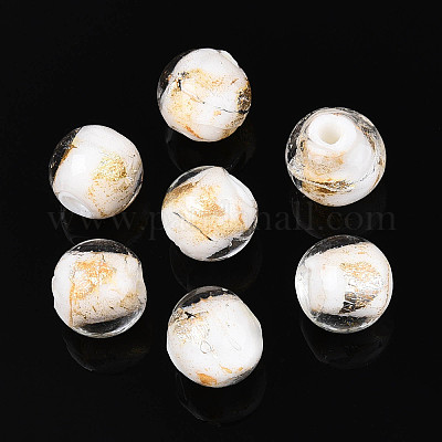 Ручной работы золотые и серебряные шарики фольги стекла FOIL-N030-03A-01I-1