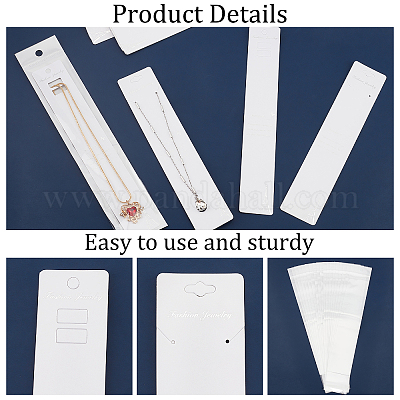Wholesale PandaHall Necklace Display Kit 100pcs Paper Necklace Cards 2  Styles Necklace Display Cards Dainty Pendant Holder Cards with 100pcs Clear  Bags for Choker Necklace Bracelet Earring Display Packaging 
