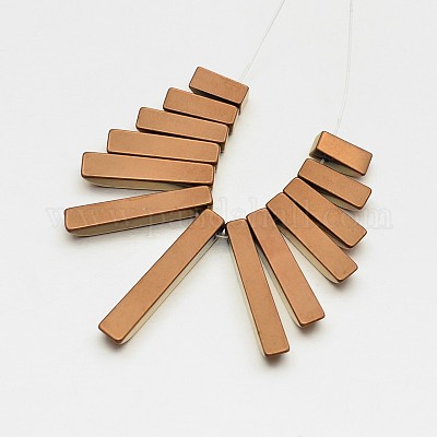 Прямоугольные немагнитные синтетические гематитовые бусины нити G-D619-02-1