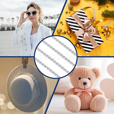 10 ярд плетеного кружева из полиэстера SRIB-WH0011-240B-1