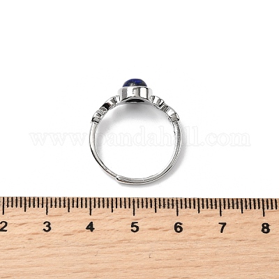 Природные лазурит кольца палец RJEW-A084-04P-10-1