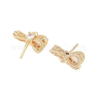 Латунные микропейв прозрачные кубические циркониевые подвески залог KK-Z059-10G-1