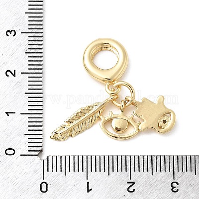 Латунь микропаве прозрачный кубический цирконий европейские подвески с подвесками KK-C138-06G-1