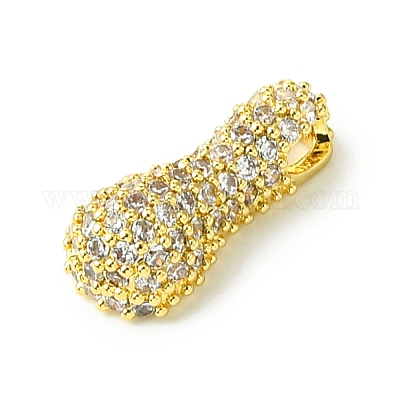 Подвески из латуни с покрытием из прозрачного кубического циркония KK-S378-01G-I-1