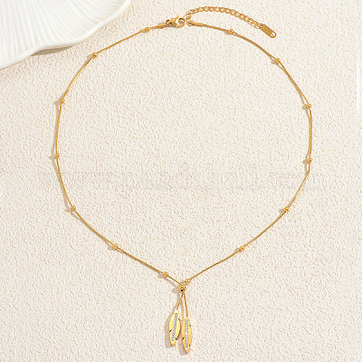 Женские лариаты из нержавеющей стали с микропаве из прозрачных кубических цирконий OM9409-1