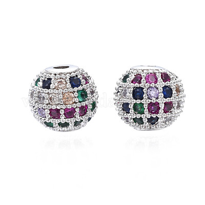 Стойки обшивки латунь кубического циркония бусы ZIRC-S001-8mm-C03-1