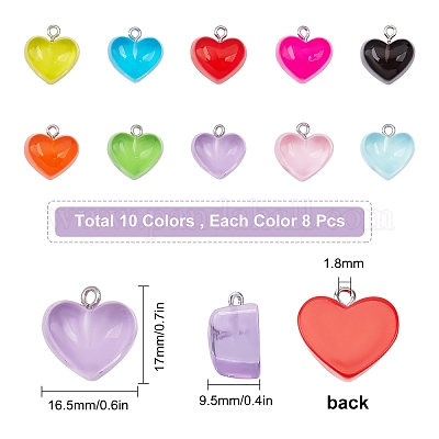 Прозрачные смоляные подвески RESI-SC0001-36-1