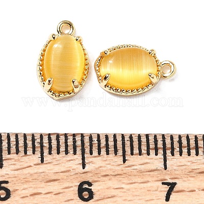 Овальные латунные подвески KK-D024-01C-G-1