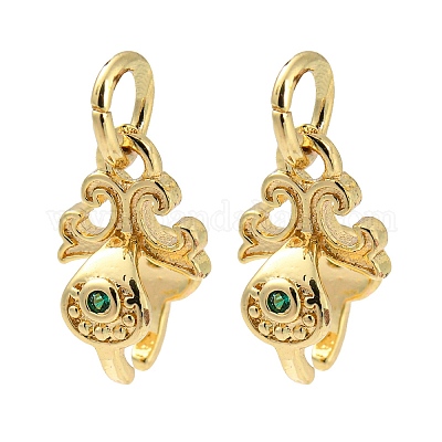 Латунные микро паве зеленый кубический цирконий ледоруб щепотка поручни KK-H452-35KCG-01-1