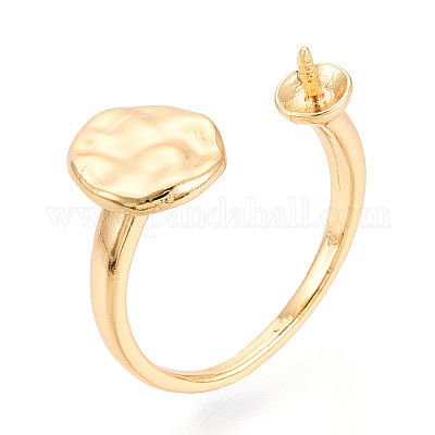 Плоские круглые латунные колышки для колец KK-N274-27G-1