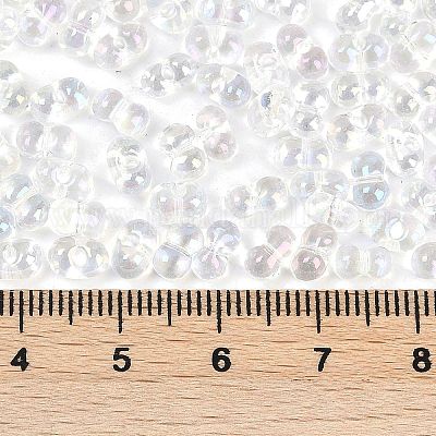 Прозрачный цвет радуги стеклянный бисер SEED-K010-02-1