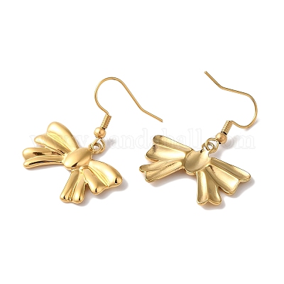 Серьги-подвески из нержавеющей стали 304 с ионным покрытием (IP) для женщин EJEW-L287-010G-1