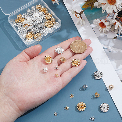 90шт. 9 набора латунных колпачков для бусин KK-ME0001-91-1