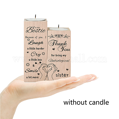 Деревянный подсвечник AJEW-WH0268-002-1