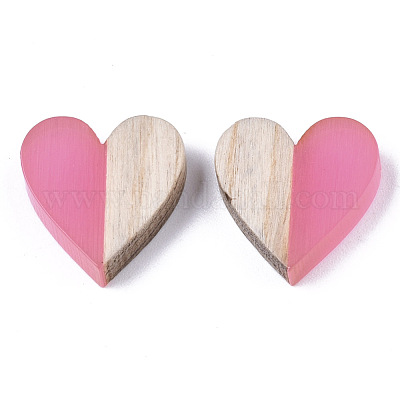 Двухцветные кабошоны из смолы и дерева RESI-R425-04E-1