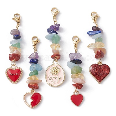 Украшение кулона с драгоценными камнями чакры HJEW-JM01158-1