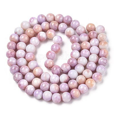 Нити круглых бус из непрозрачного хрустального стекла GLAA-T031-10mm-01N-1