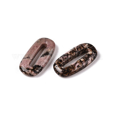Овальные подвески из натурального родонита G-N342-105L-1