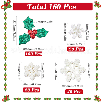 160шт 4 вида стилей Рождественская тема непрозрачные кабошоны из смолы RESI-SC0005-80A-1