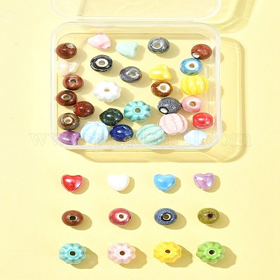 40шт необычные старинные фарфоровые бусины ручной работы PORC-FS0001-04-1