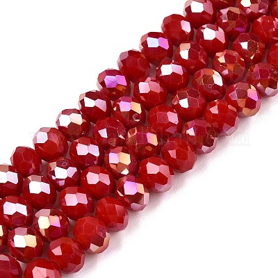 Стеклянные бусины с гальваническим покрытием  EGLA-A044-P6mm-B15-1