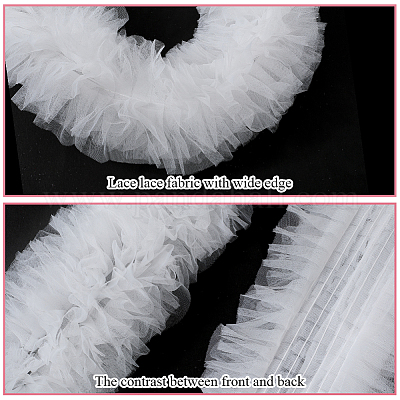 3 ярд плиссированной кружевной отделки из полиэстера&nbsp;OCOR-CY0001-02B-1