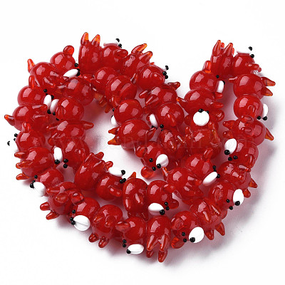 Прозрачные бусинки лэмпворк ручной работы бугристые нити LAMP-T007-19-B07-1