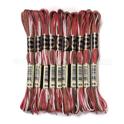 10 моток двухслойной полиэфирной нити для вышивания&nbsp;OCOR-K006-A06-1