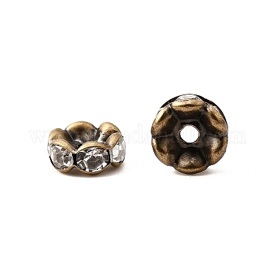 Messing Strass Zwischen perlen&nbsp;RB-A014-L8mm-01AB-NF-1