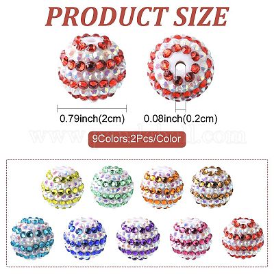 20 шт. 9-х цветные полосатые смоляные стразы OACR-FS0002-35-1