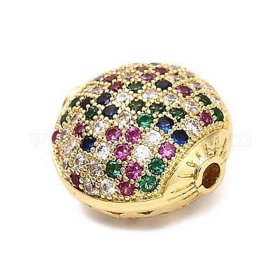 Латунные микро проложить кубического циркония бусы KK-L229-023G-01-1